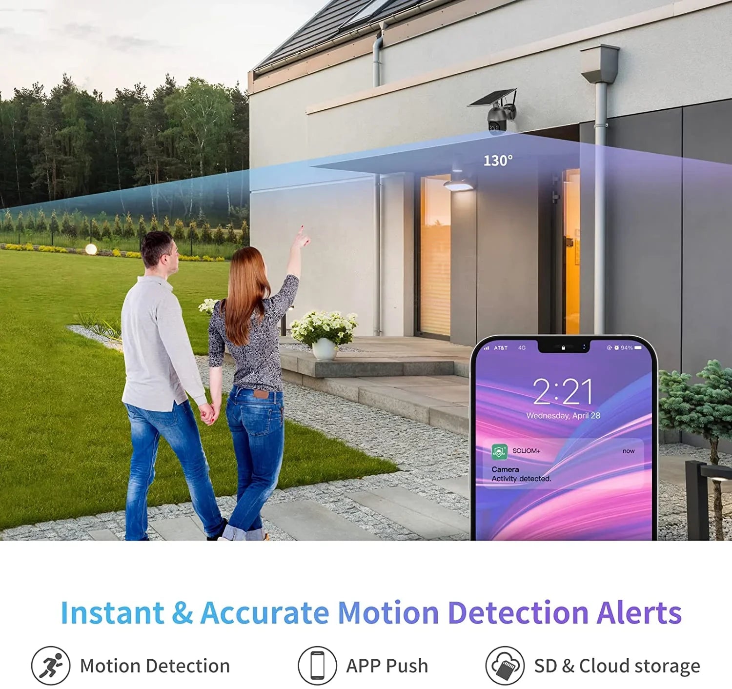 Soliom 3G/4G LTE Outdoor Security Camera Wireless,Pan Tilt 360°View Spotlight,1080P HD,PIR Motion,No Wifi,Rechargeable Batteries,S600-4G