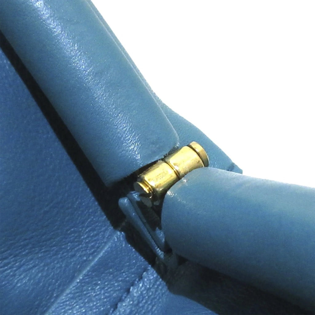 Pre-Owned Authenticated Bottega Veneta Point Satchel Calf Leather Blue Women (Good)