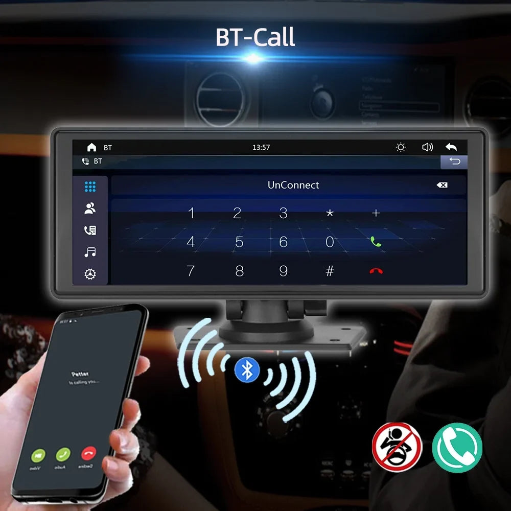 Polarlander Wireless Carplay Car Stereo GPS Navigation, 9.3 Inch Touch Car Play Screen Audio Car Radio Receiver with Android Auto, Bluetooth,Backup Camera, Recorder AUX, TF, Multimedia Player