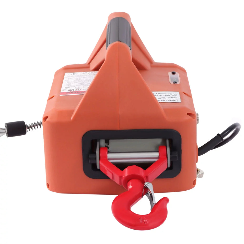 Miumaeov Electric Hoist Winch w/ Remote Control 200kg/440lb 62ft Lift Crane Heavy Duty