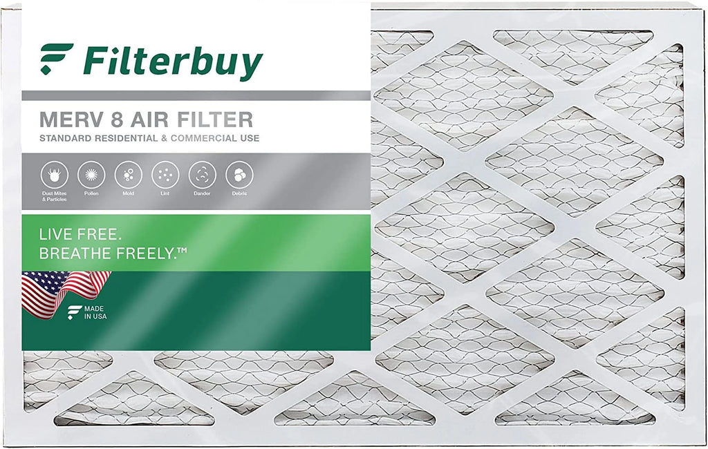 Filterbuy 10x36x1 MERV 8 Pleated HVAC AC Furnace Air Filters (1-Pack)