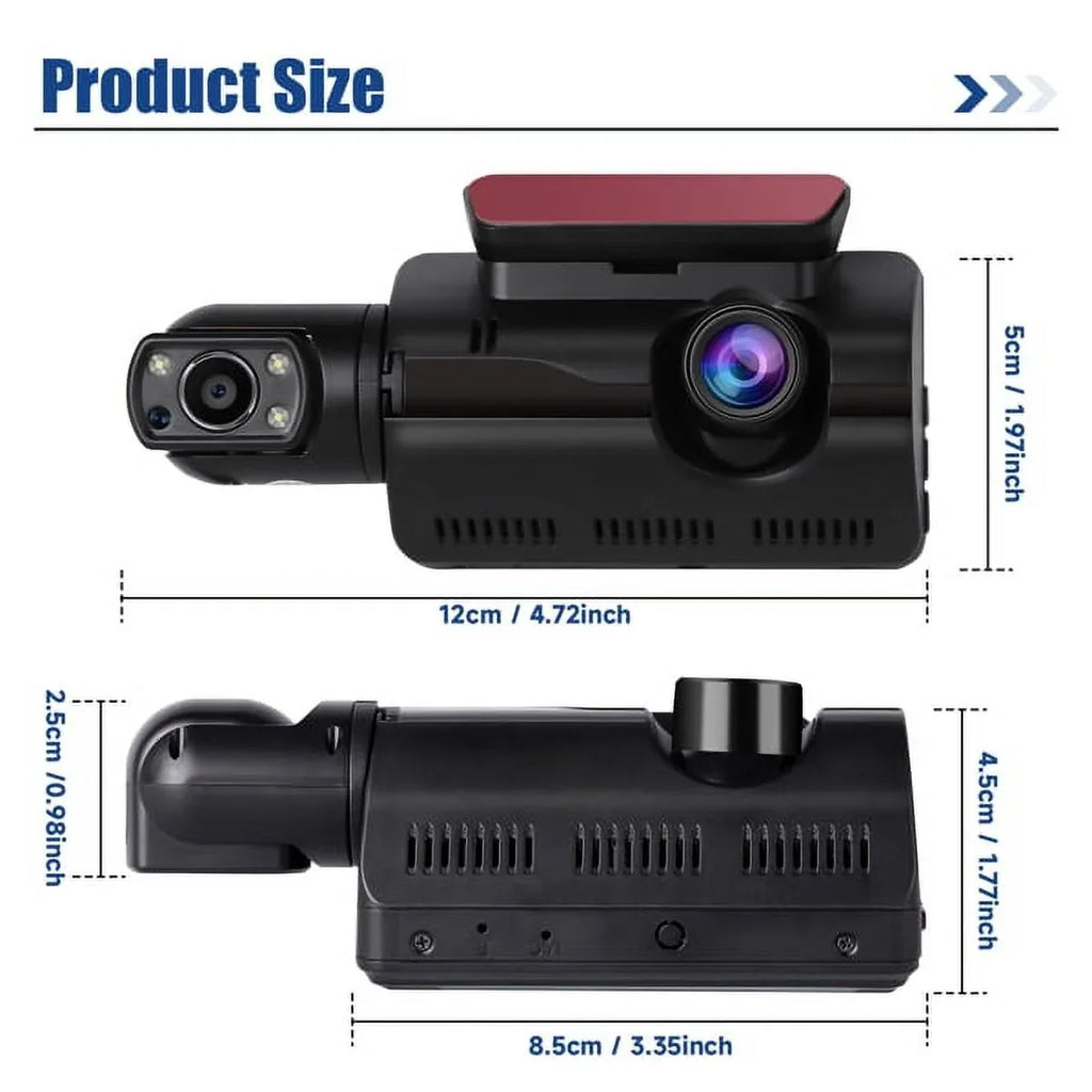 SYTHERS Dash Cam 1080P Night Vision Dash Camera Front and Rear, 170° Wide Angle, Loop Recording, G-Sensor