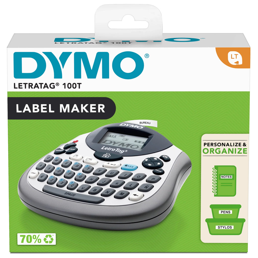 DYMO LetraTag 100T QWERTY Label Maker, Includes Jet Print on White Paper Label