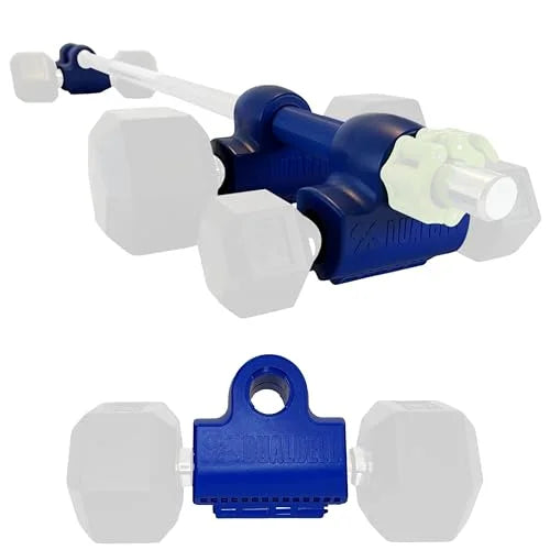 DUALBELL Superset Dumbbell to Barbell Adapters- Converts dumbbells for use on 1" Size bar (up to 100 lb dumbbell, 2 Pair, 2 Spacers)
