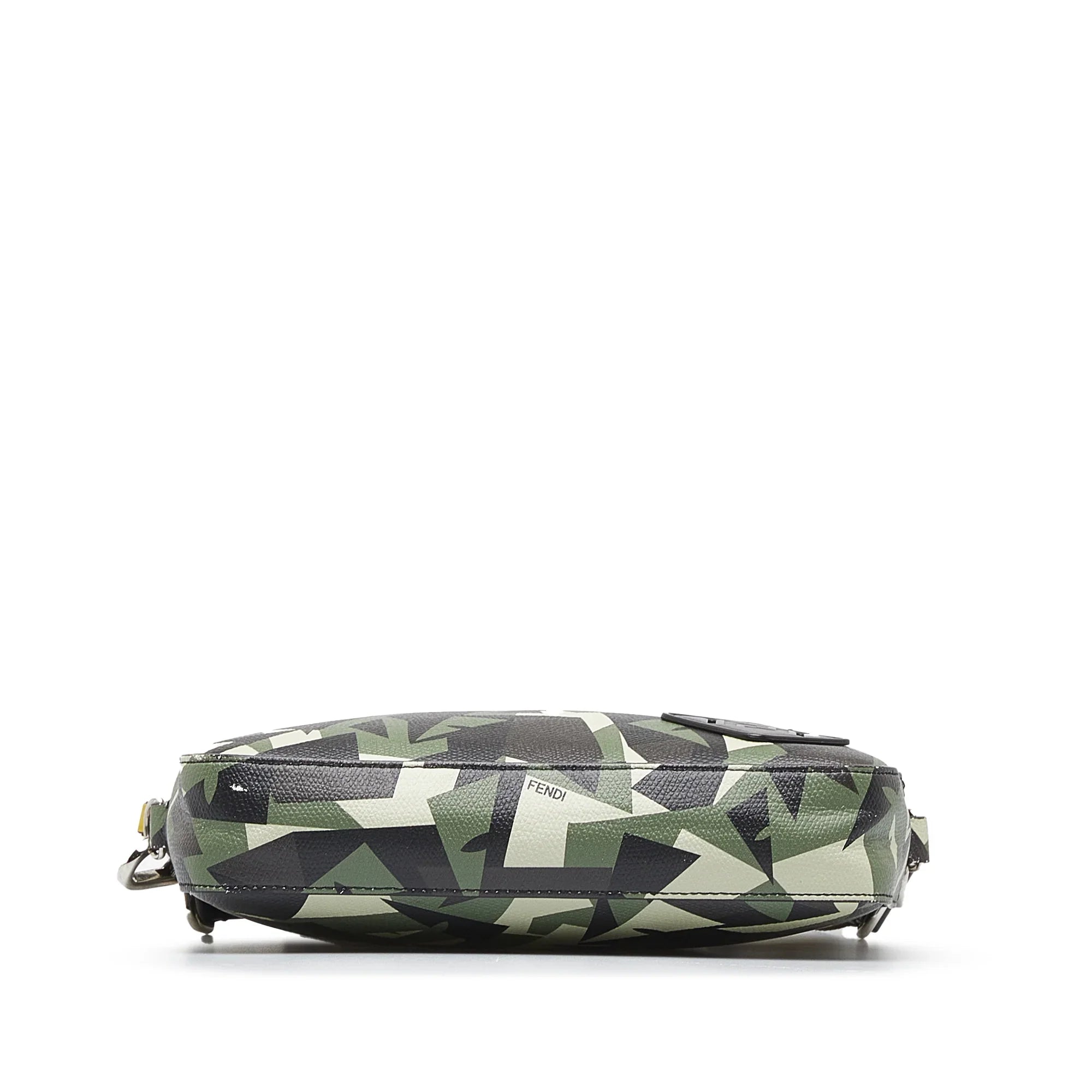 Pre-Owned Authenticated Fendi Monster Eyes Camouflage Camera Bag Calf Leather Green Crossbody Bag Unisex (Good)
