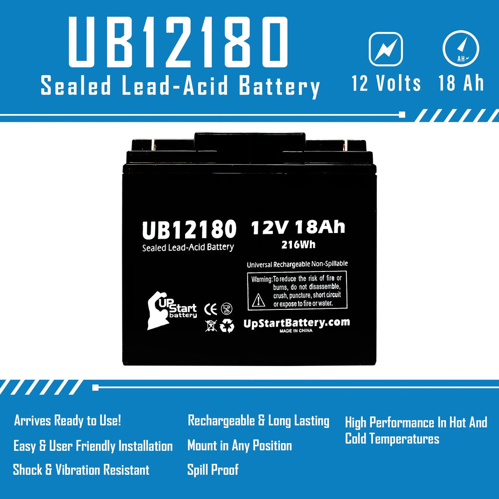 3x Pack - Compatible Eagle Pitcher CF12V18 Battery - Replacement UB12180 Universal Sealed Lead Acid Battery (12V, 18Ah, 18000mAh, T4 Terminal, AGM, SLA)