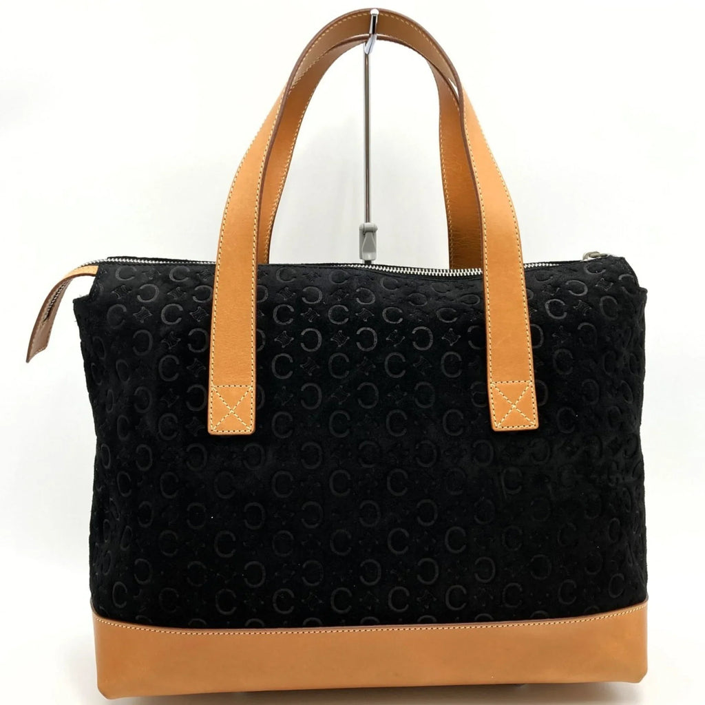 Pre-Owned CELINE C macadam tote bag handbag Ebony suede leather ladies fashion MC00 1 USED (Good)