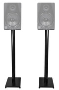 Pair Rockville RS37B 37" Steel Bookshelf Speaker / Studio Monitor Stands in Dark