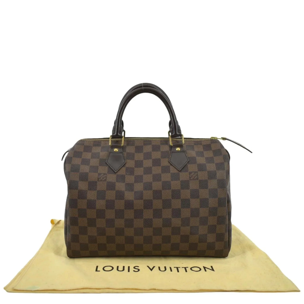 Pre-owned LOUIS VUITTON Speedy 25 Damier Ebene Satchel Bag Brown