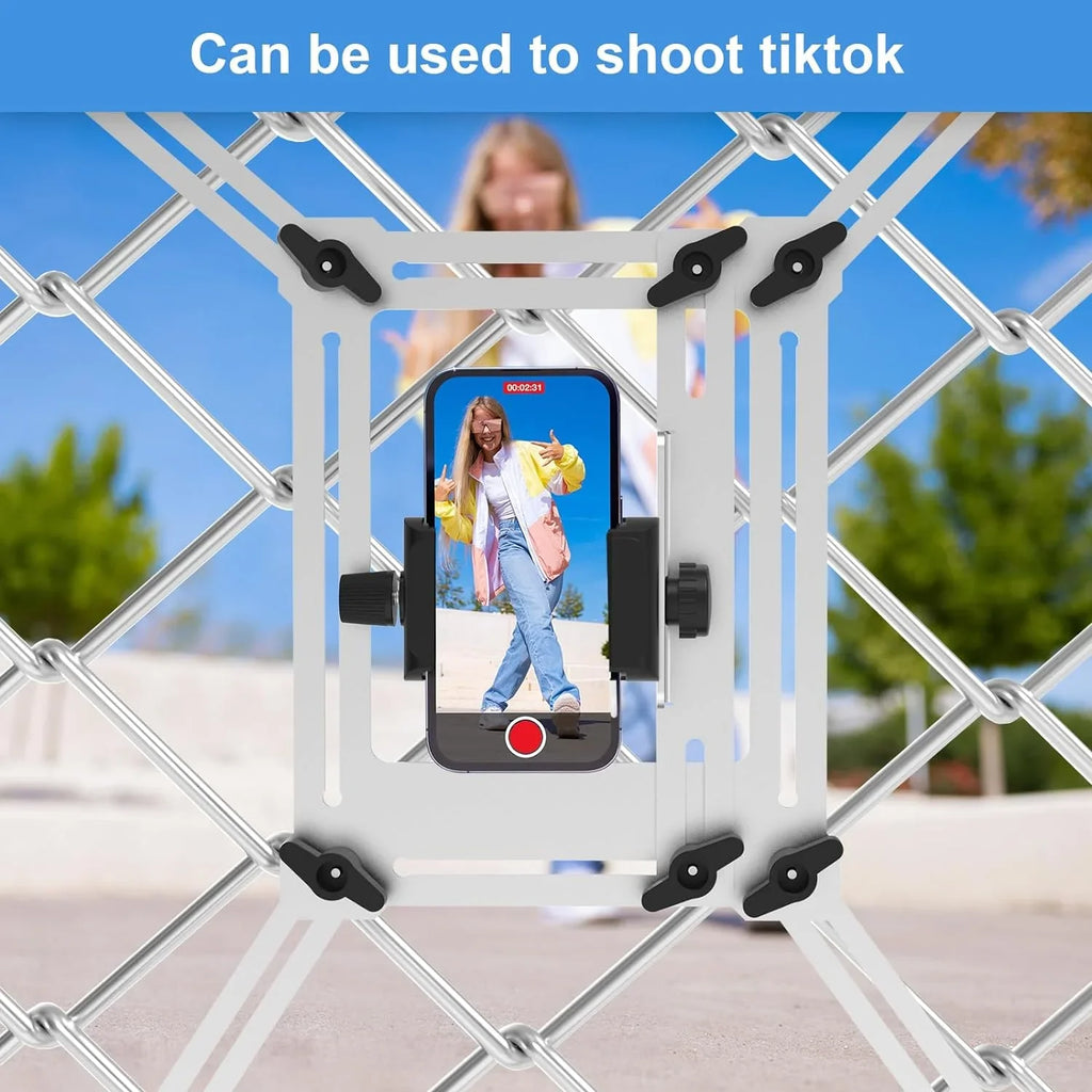 Fence Mount for GoPro, iPhone, Phones, Digital Action Camera, to a Chain Link Fence for Recording Baseball,Softball