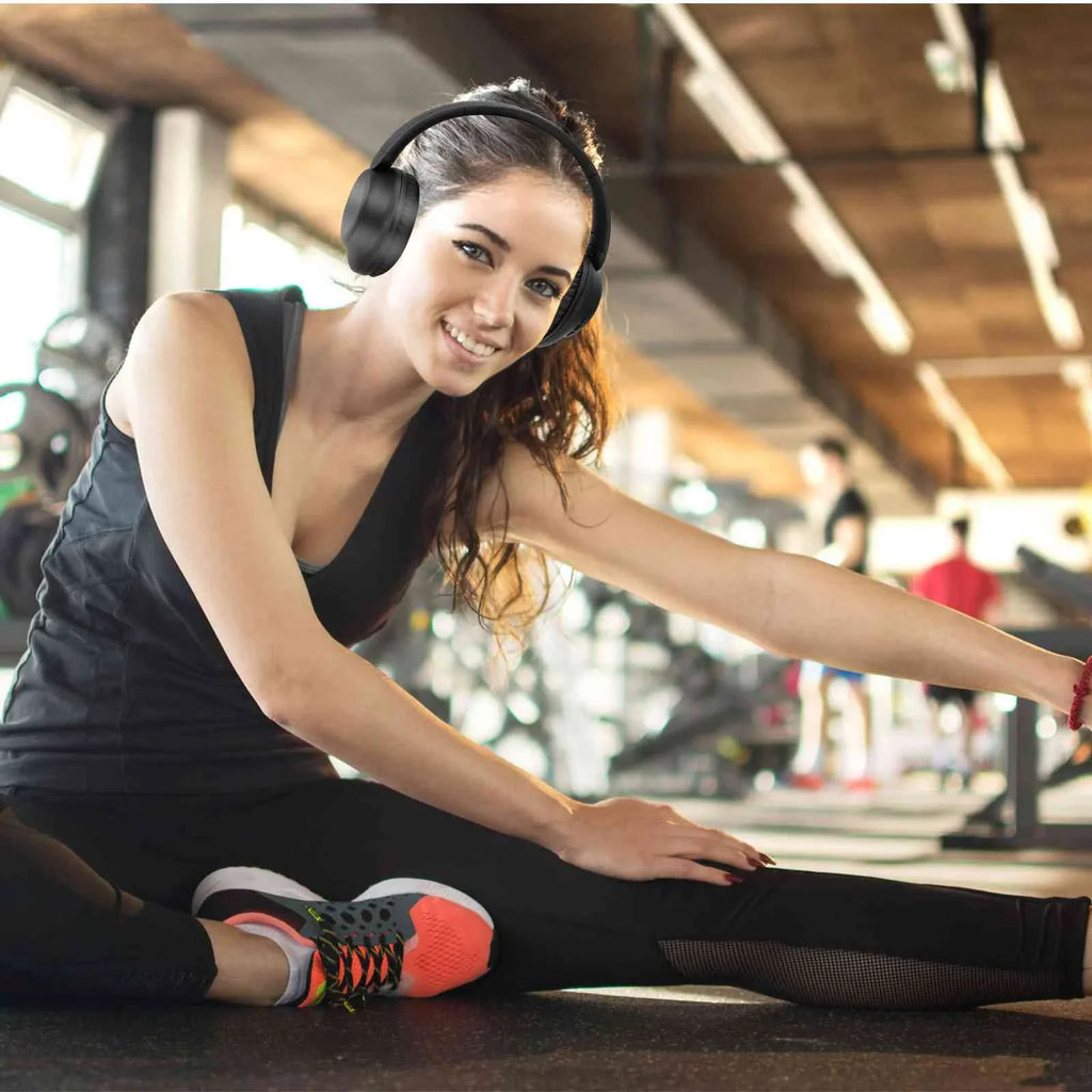 UrbanX UX35 Wireless Bluetooth Stereo Earphones with High Resolution Audio, Deep Bass, Superior Comfort Over The Ear Headphones with Mic for QMobile Energy X2 Phone Call Support