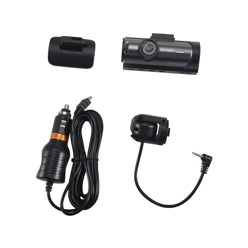 Jahyshow Car DVR Dash Cam Video Recorder G-Sensor Dual Lens Front 1080P w/ Interior Camera