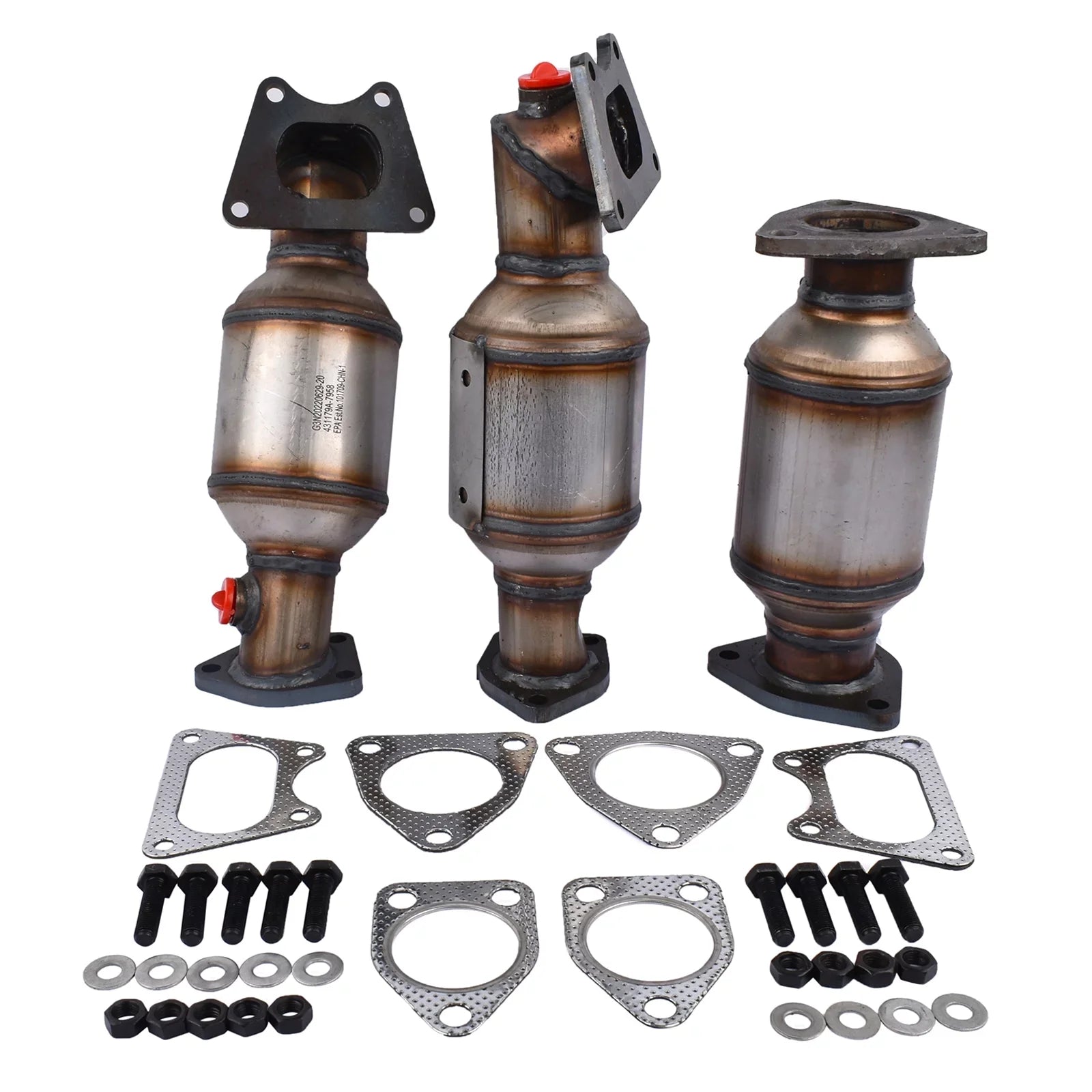 GELUOXI Catalytic Converters Set Replacement for 2005-2008 Honda Pilot 3.5L 45106-45107-45108