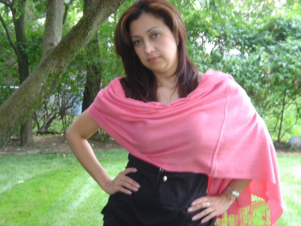 Scarf/Scarves/Shawl/Shawls/Stole/Wrap/Pashmina Scarf/Pashmina Shawl/Cashmere/Cashmere Scarf/Wool/Silk (Light Coral)