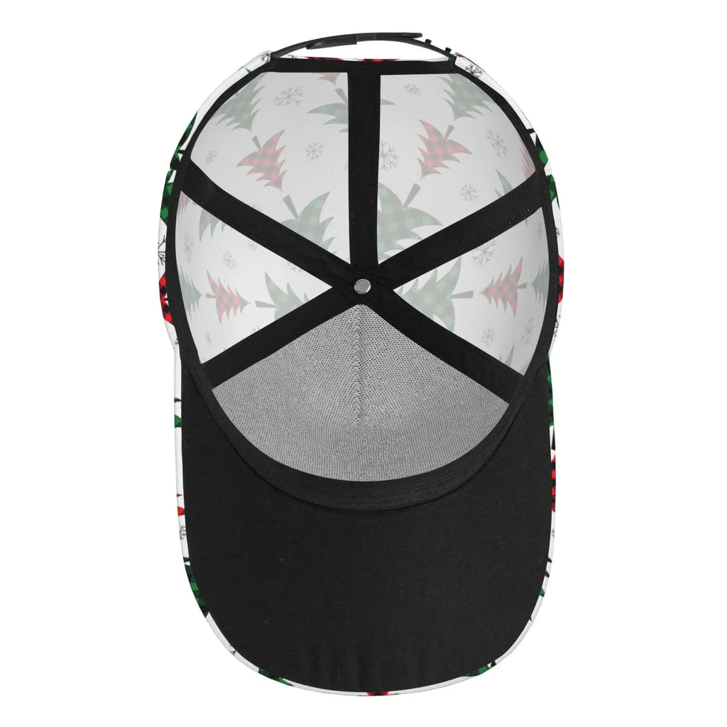 Balery Baseball Cap Adjustable Size for Running Workouts and Outdoor Activities All Seasons Dad Hat(Buffalo Plaid Christmas Trees)