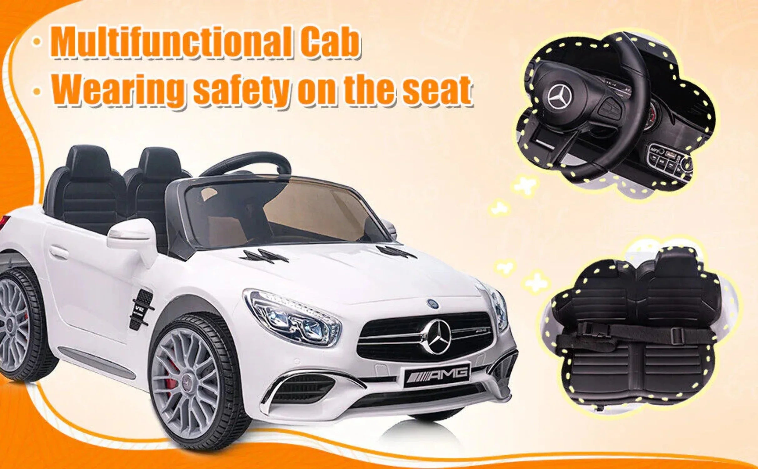 Mercedes-Benz Licensed Electric Kids Ride-On Car - 12V Battery Powered Vehicle