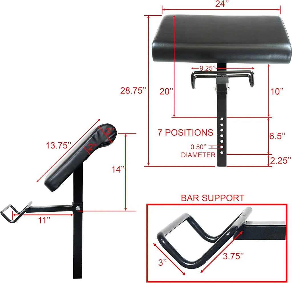 EX-2 Preacher Curl Bench Attachment For Use W/Benches Only