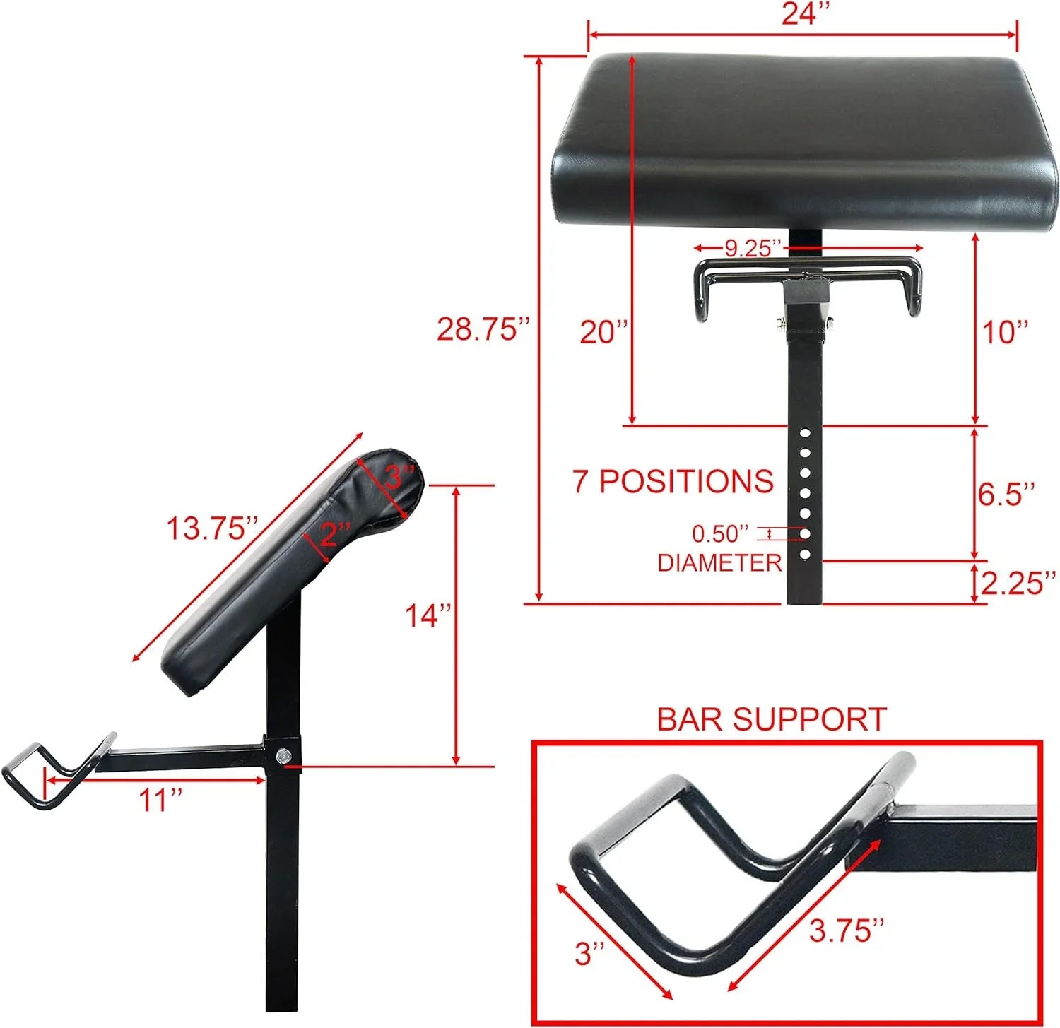 EX-2 Preacher Curl Bench Attachment For Use W/Benches Only