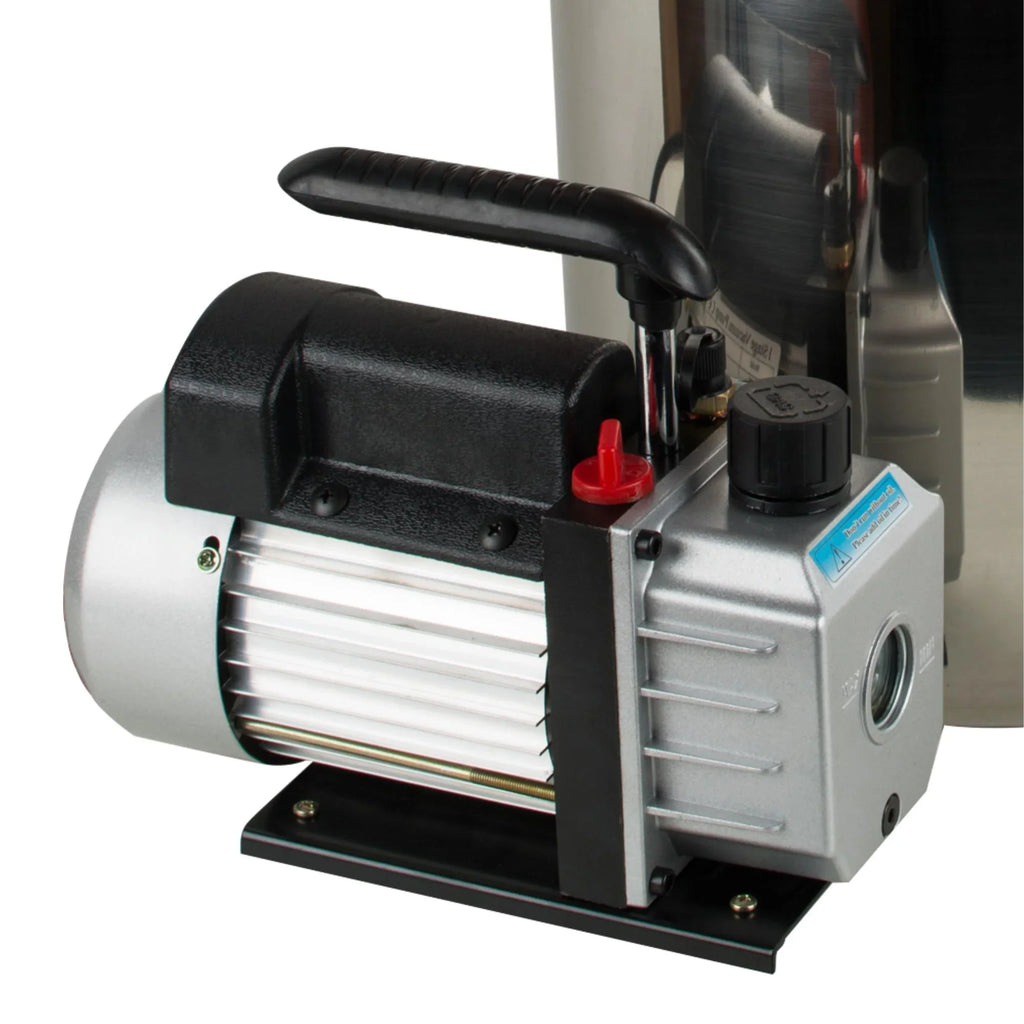 Efficiently Eliminate Air Bubbles with Our Stainless Steel Silicone Machine and Powerful 3CFM Vacuum Pump - The Ultimate Vacuum Degassing Chamber Kit [5 Gallon]