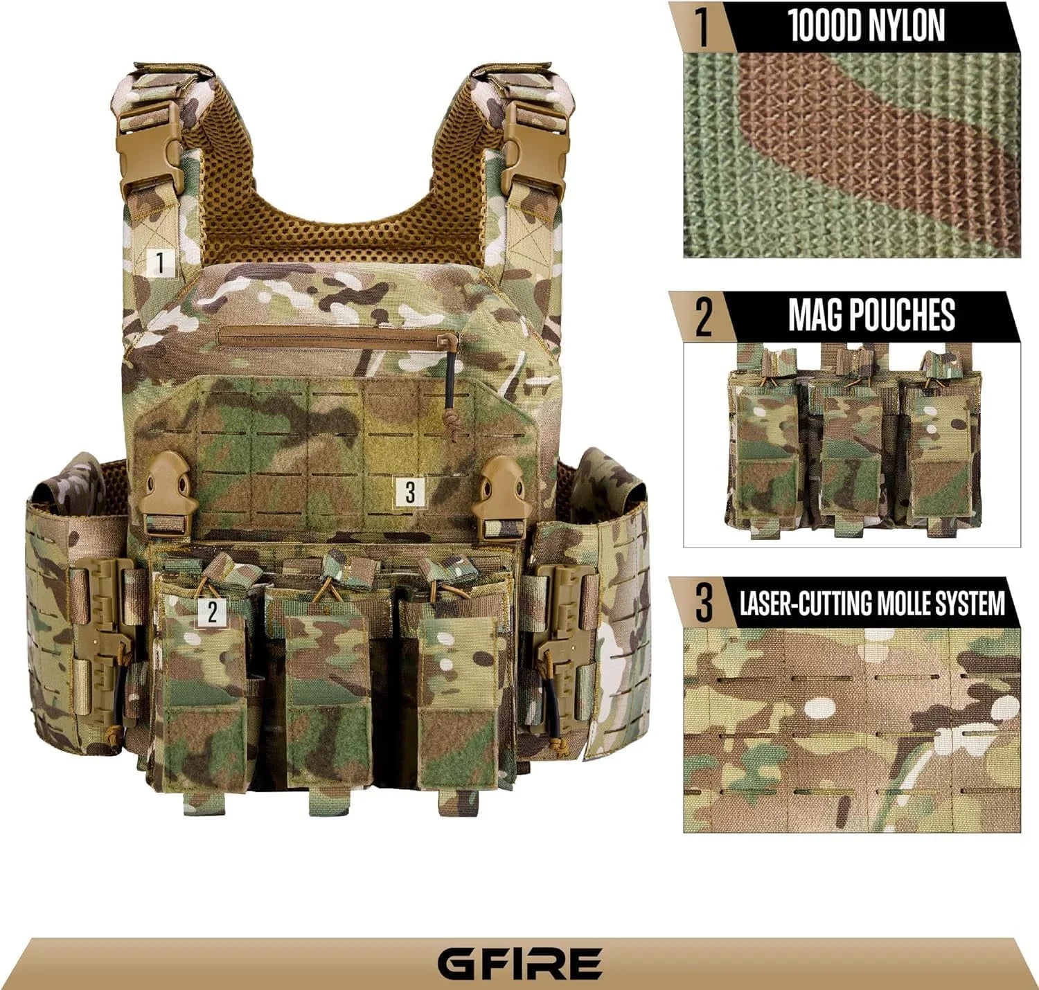 Quick Release Load Vest Adjustable Breathable Mass Vest for Hunting/Training/Game