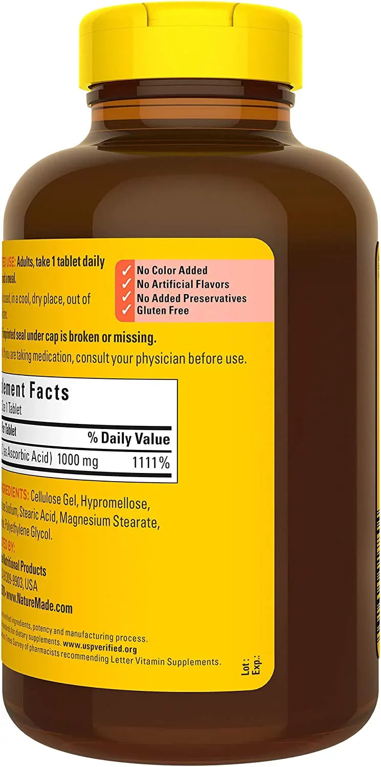 Nature Made Vitamin C 1000 mg, Dietary Supplement for Immune Support, 300 Tablets, 300 Day Supply