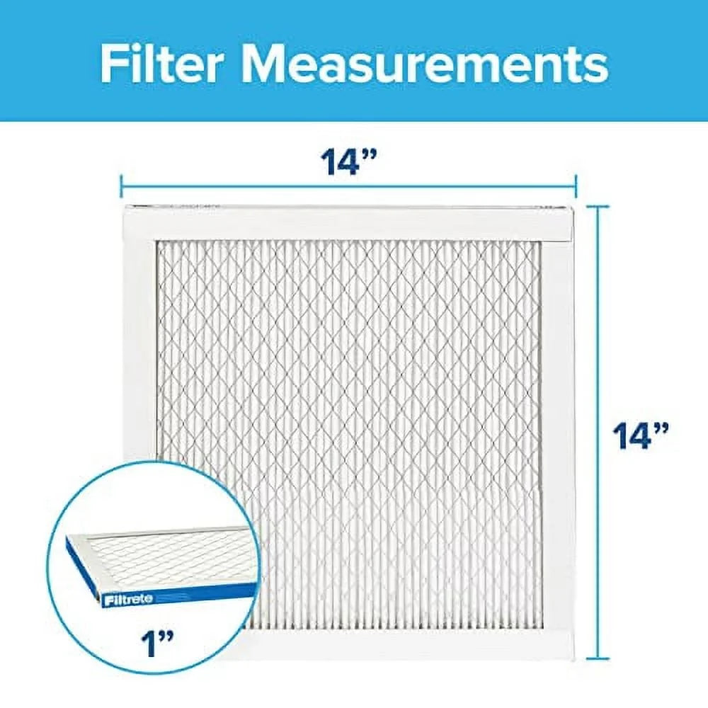 Filtrete 14x14x1 Air Filter, MPR 1900, MERV 13, Healthy Living Ultimate Allergen 3-Month Pleated 1-Inch Air Filters, 2 Filters