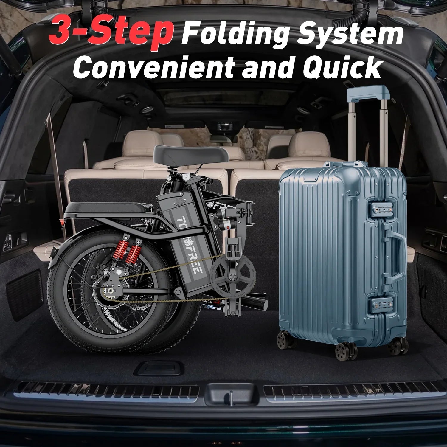 Electric Bike for Adults, 48V 20AH Folding E-Bike Easy Assemble, 16* Tire Commuter Bike 40Miles Range 330lbs Load, Full UL GCC Certified, Ebony Ebike T1