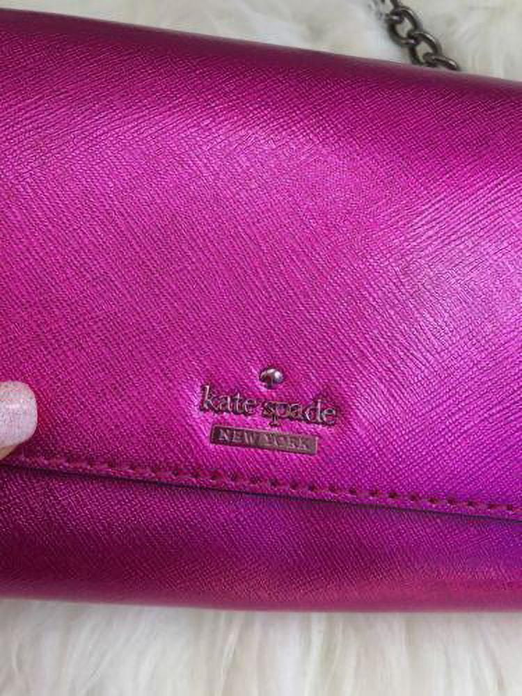NWT Kate Spade Cedar Street Cami Clutch Bag Pink Metallic Bajarose Crossbody