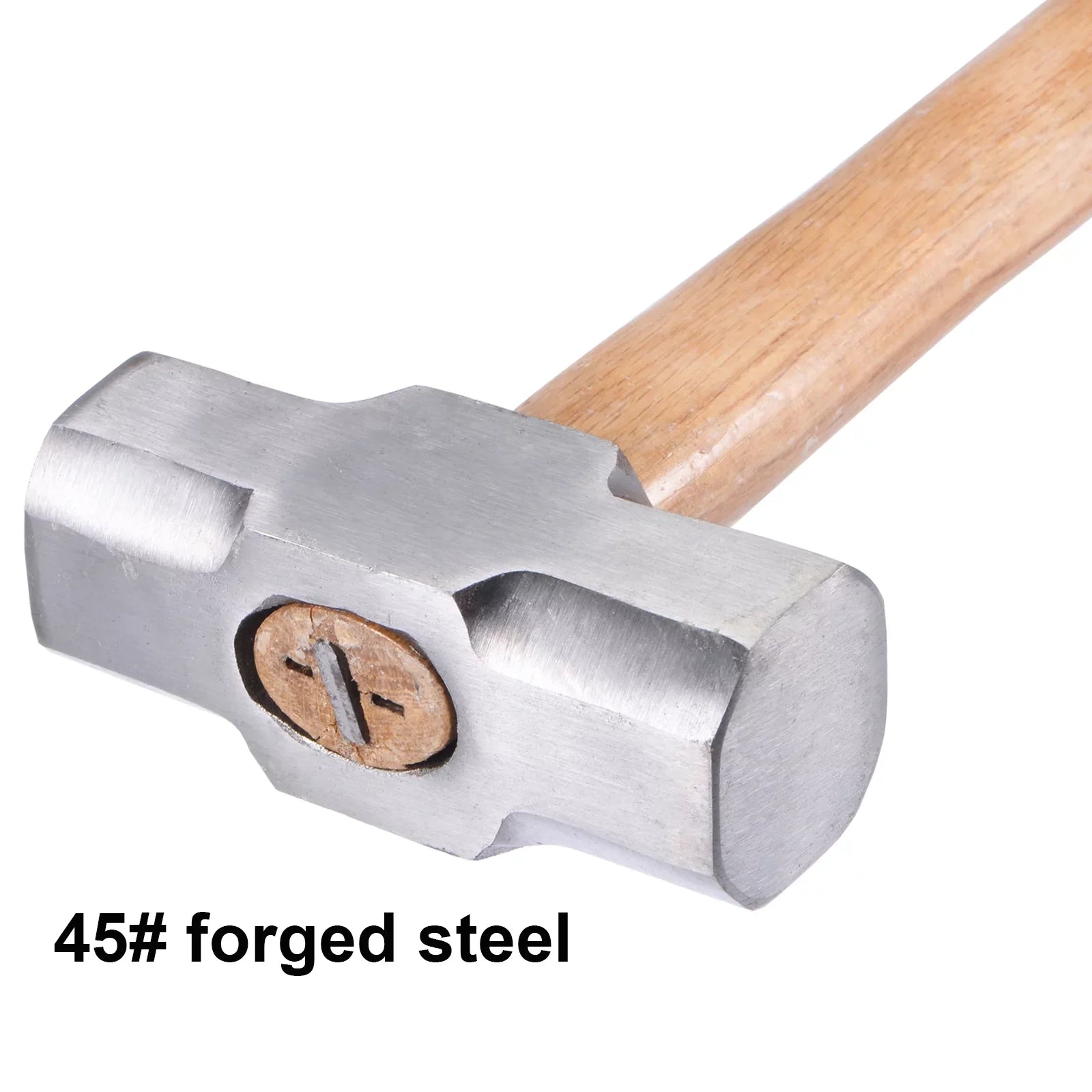 Uxcell 1070g Sledge Hammer 12.2" Wood Handle Engineer Hammer with Forged Steel Head for Home Industry Woodworking
