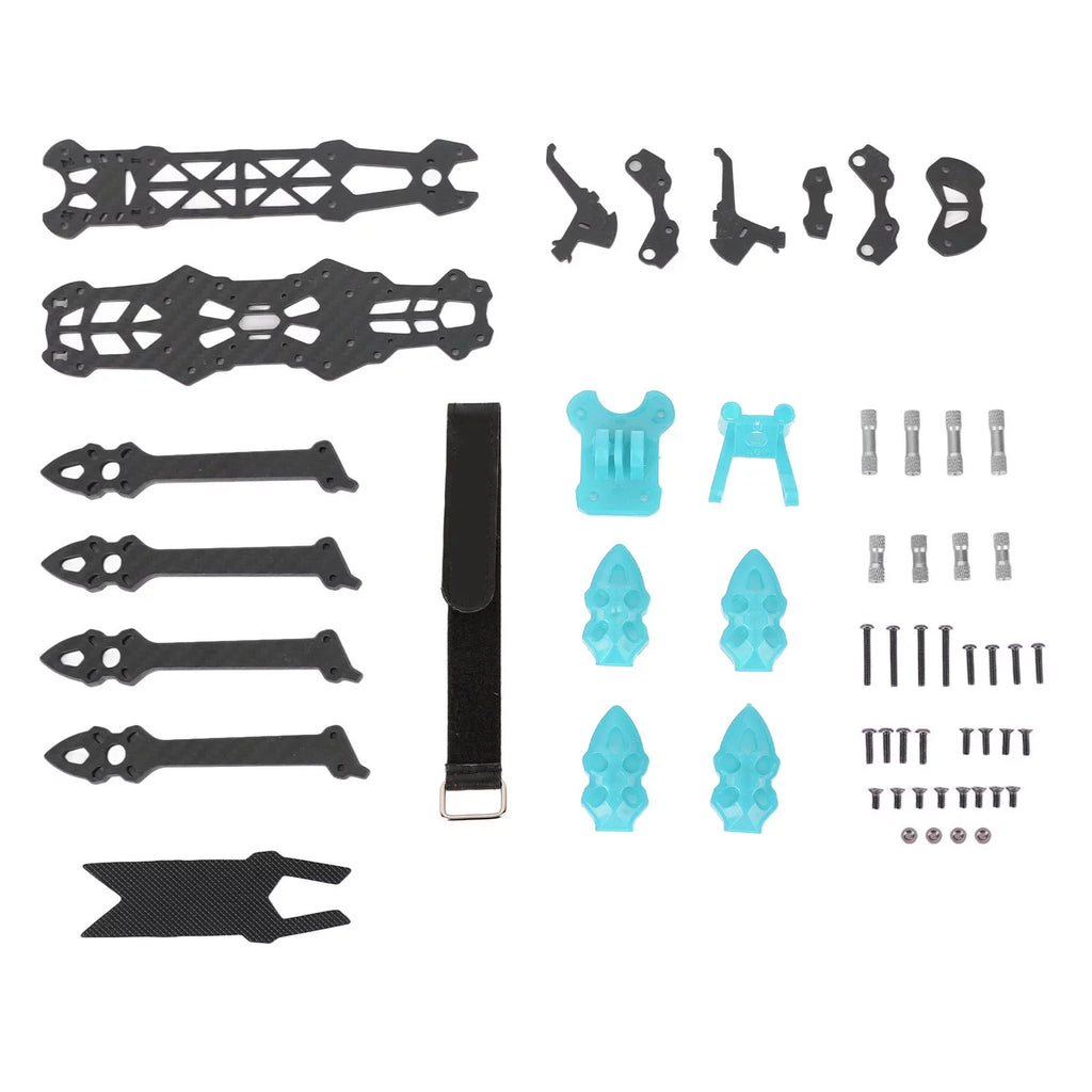 Goldmeet FPV Racing Drone Frame Professional 225mm Wheelbase Carbon Fiber Quadcopter Frame for RC Drone Accessories Blue