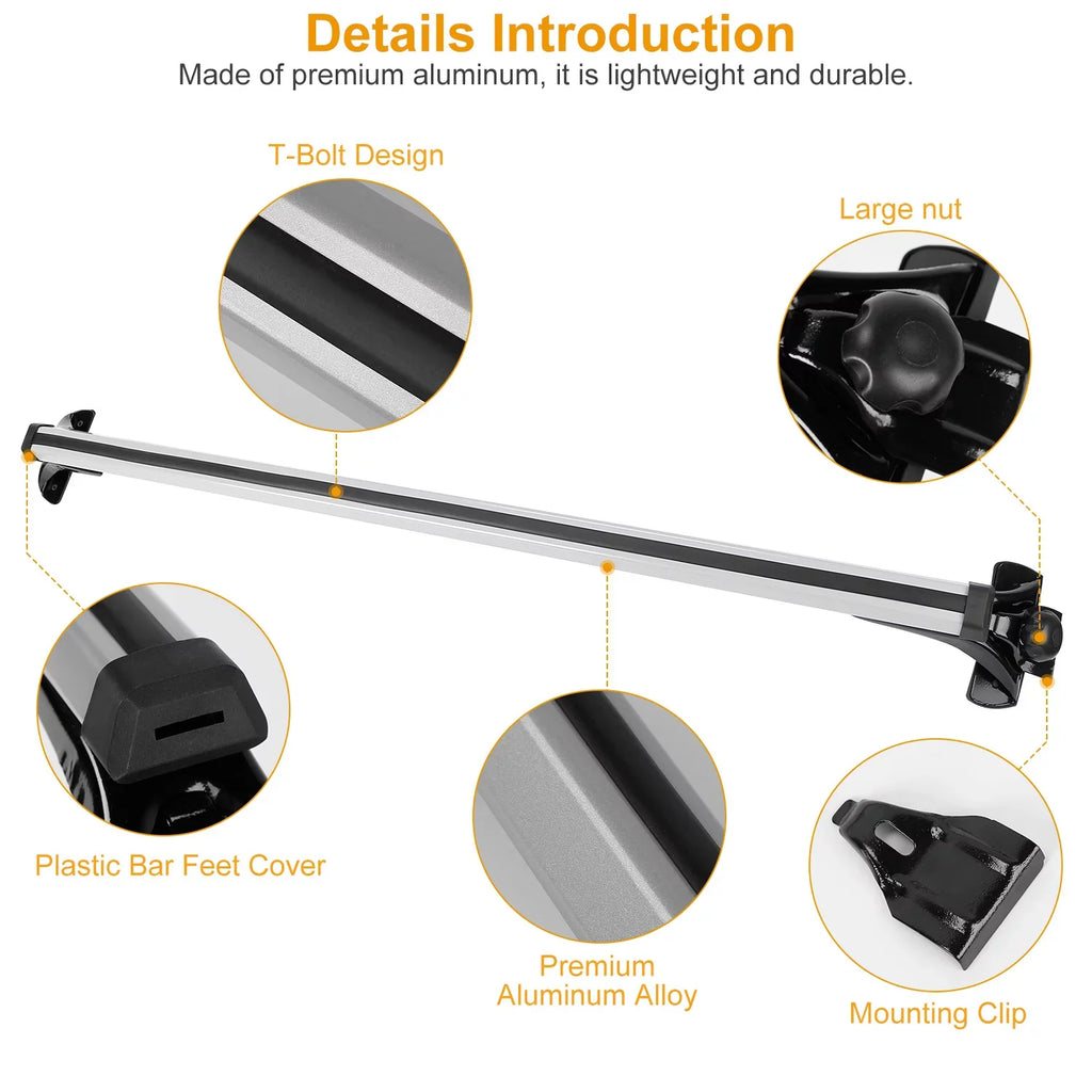 iMounTEK Roof Rack Crossbars 47.24in Car Roof Rack Aluminum Cargo Carrier with 165LBS Capacity Fit for Most Vehicle Wagon Car Without Roof Side Rail
