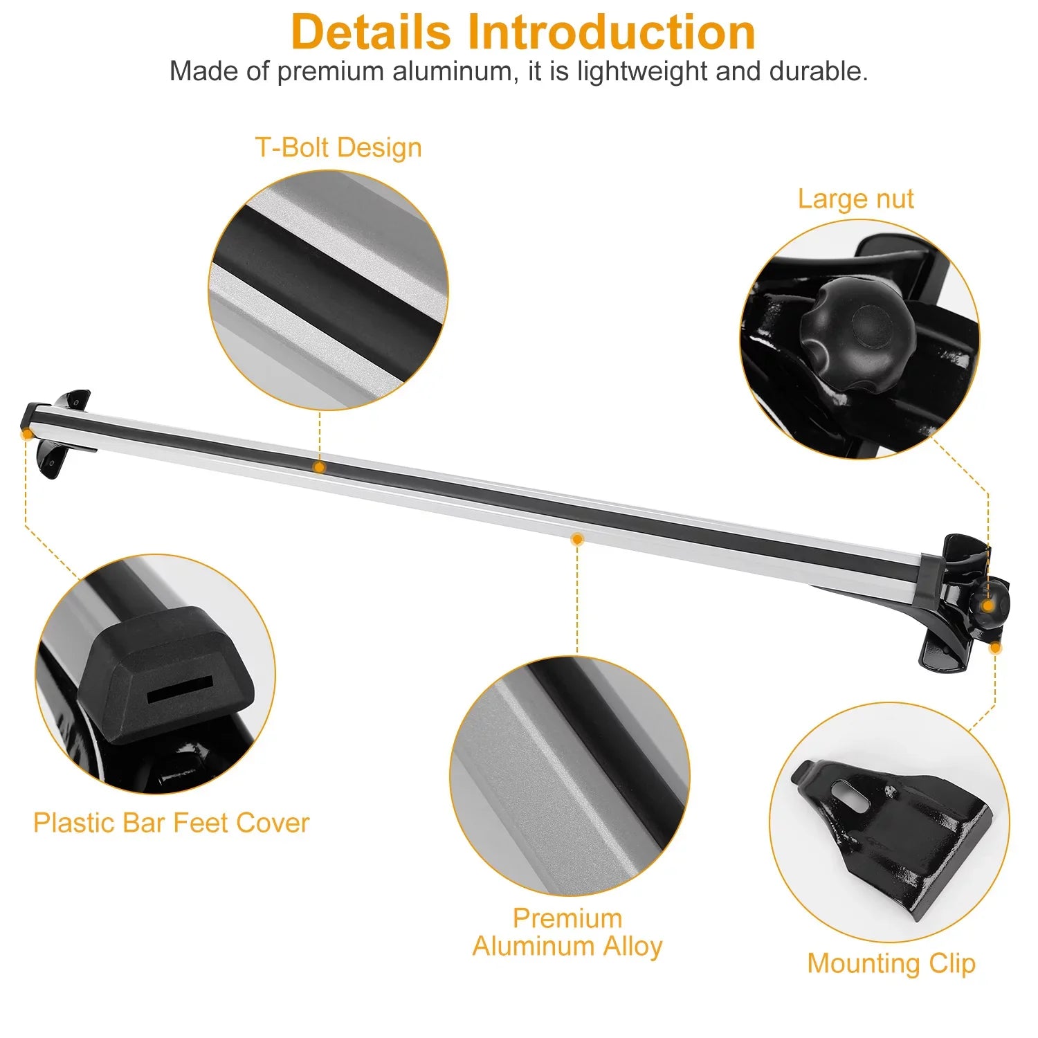 iMounTEK Roof Rack Crossbars 47.24in Car Roof Rack Aluminum Cargo Carrier with 165LBS Capacity Fit for Most Vehicle Wagon Car Without Roof Side Rail