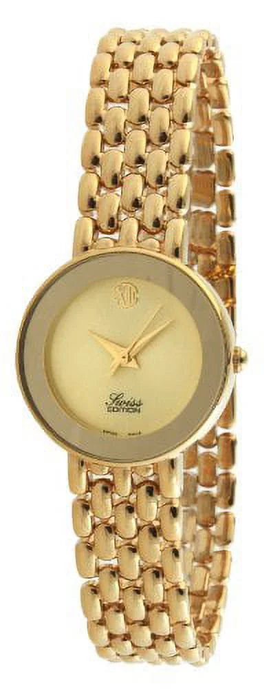 Swiss Edition SE3800-C Women's 23K Gold Plated Panther Link Bracelet Watch