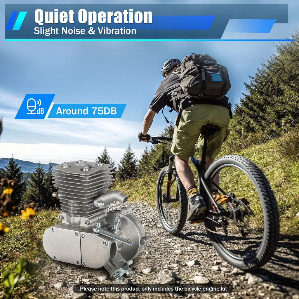 Engine Motor Kit 100CC 2-Stroke Gas Petrol Motorized Bike Bicycle Motor Engine Kit Full Set DIY Upgrade Bike Bicycle Conversion Kit (44 Tooth Sprocket)