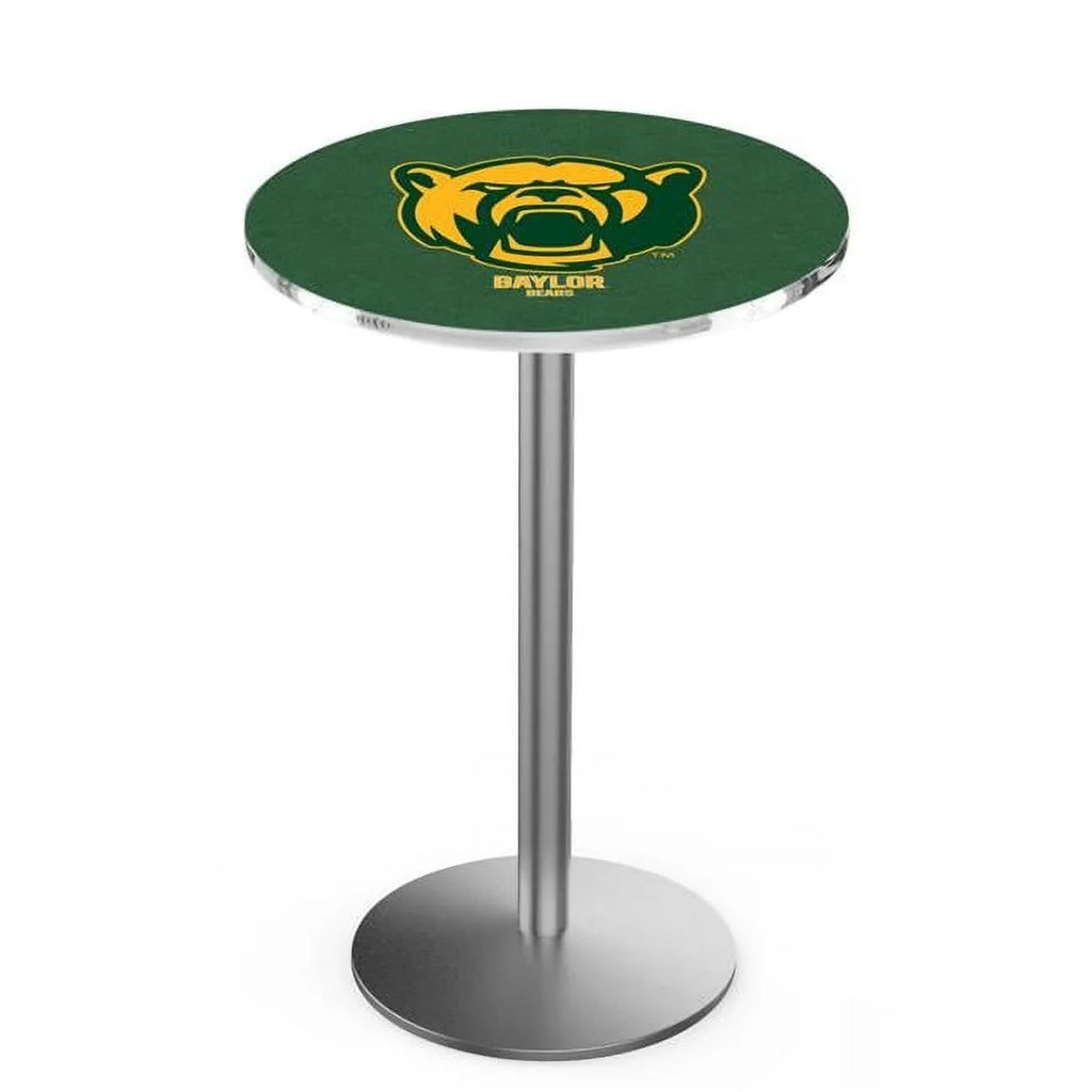 L214 Baylor University 36'' Tall - 30'' Top Pub Table with Stainless Finish