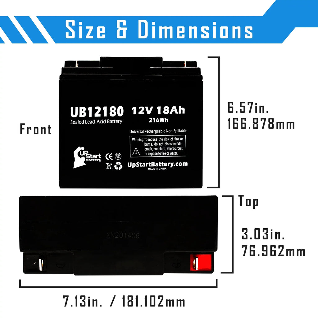 3x Pack - Compatible Eagle Pitcher CF12V18 Battery - Replacement UB12180 Universal Sealed Lead Acid Battery (12V, 18Ah, 18000mAh, T4 Terminal, AGM, SLA)