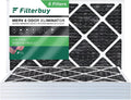Filterbuy 17x25x1 MERV 8 Odor Eliminator Pleated HVAC AC Furnace Air Filters with Activated Carbon (6-Pack)