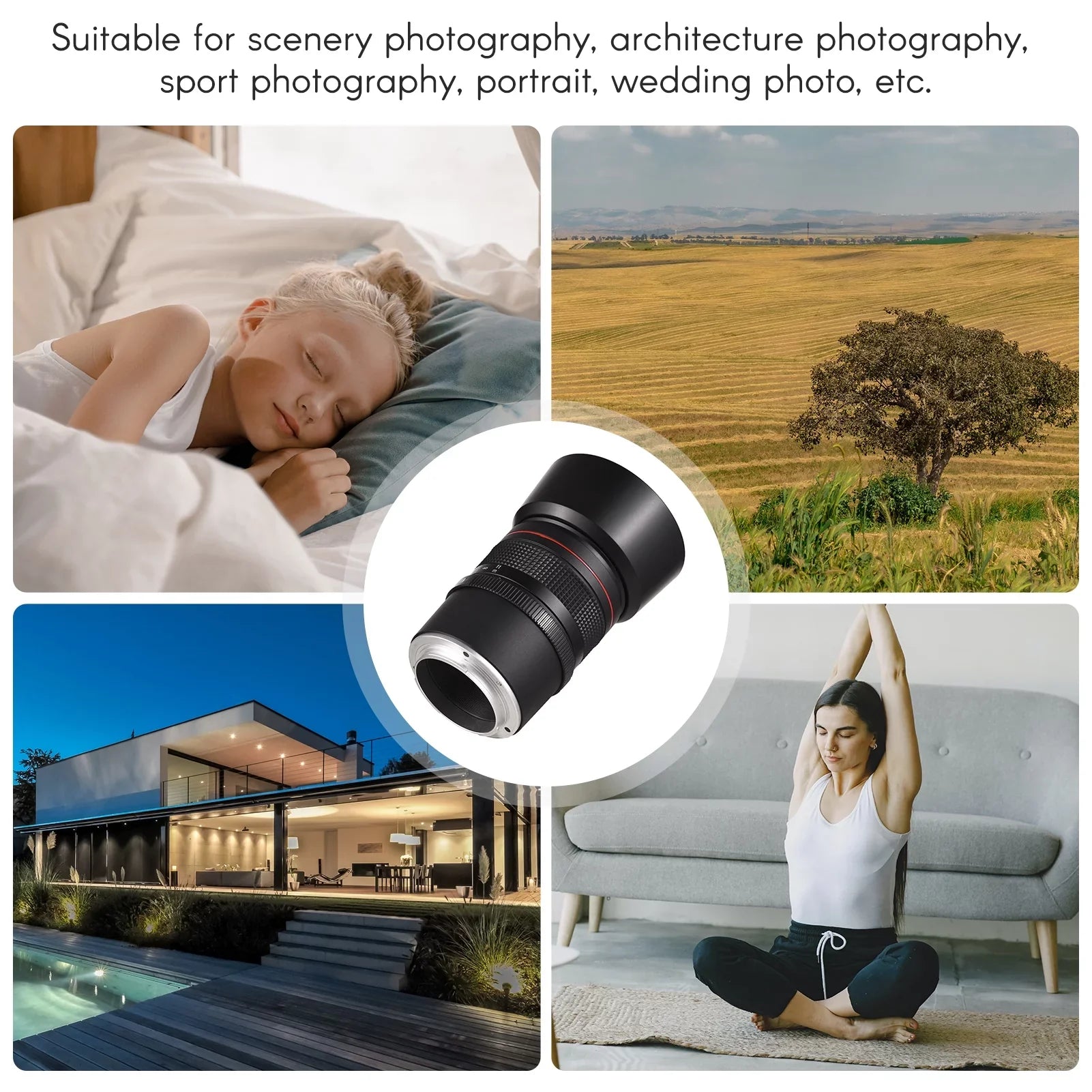 Andoer 85mm F1.8 Medium Telephoto Manual Focus Lens with Large Aperture, Suitable for A7 Series, A9, A6400, A6500, A6300, A6000, A5100 Cameras