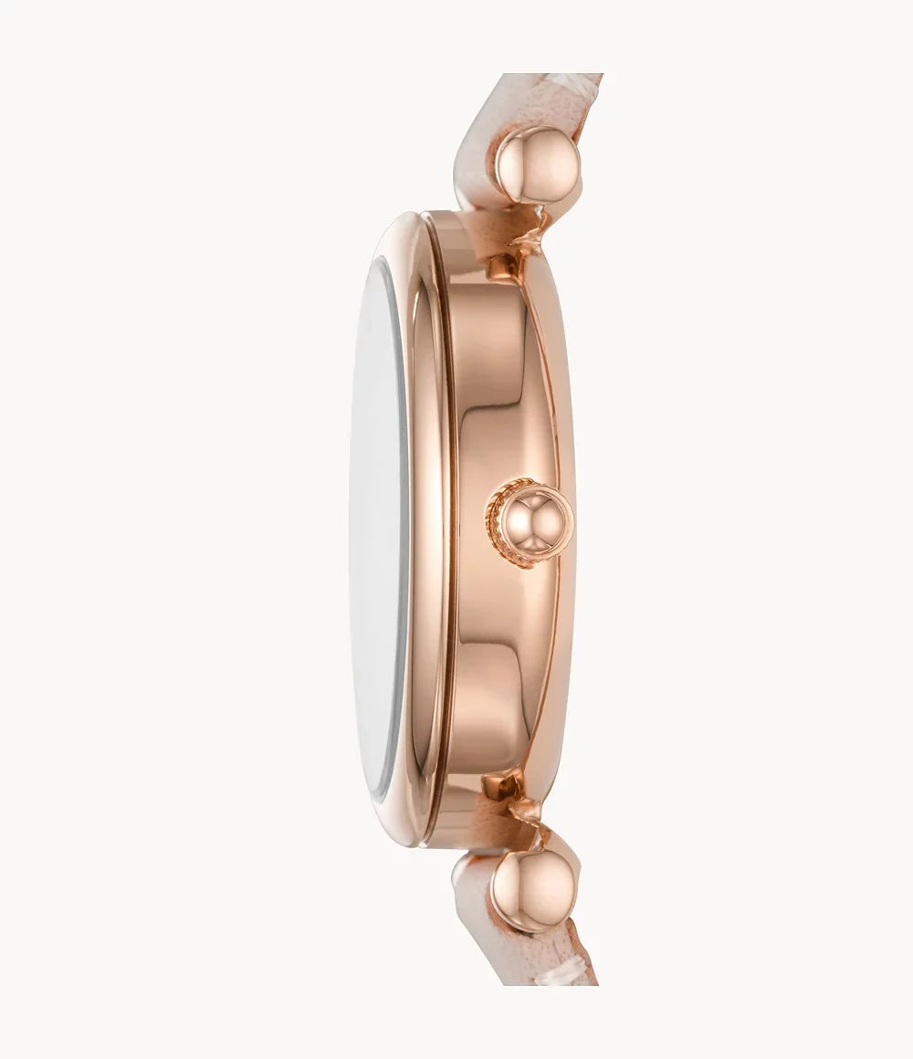 Fossil Women's Carlie Mini Three-Hand, Rose Gold-Tone Stainless Steel Watch, ES4839