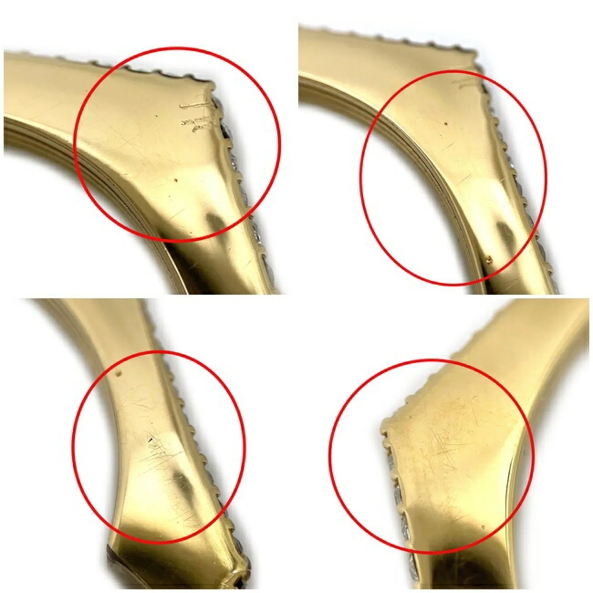 Pre-Owned Burberry Bangle Gold Clear Stone 80326341 M GP Rhinestone BURBERRY Crystal Detail Bracelet Nut Motif Jewelry Cuffs Ladies (Good)