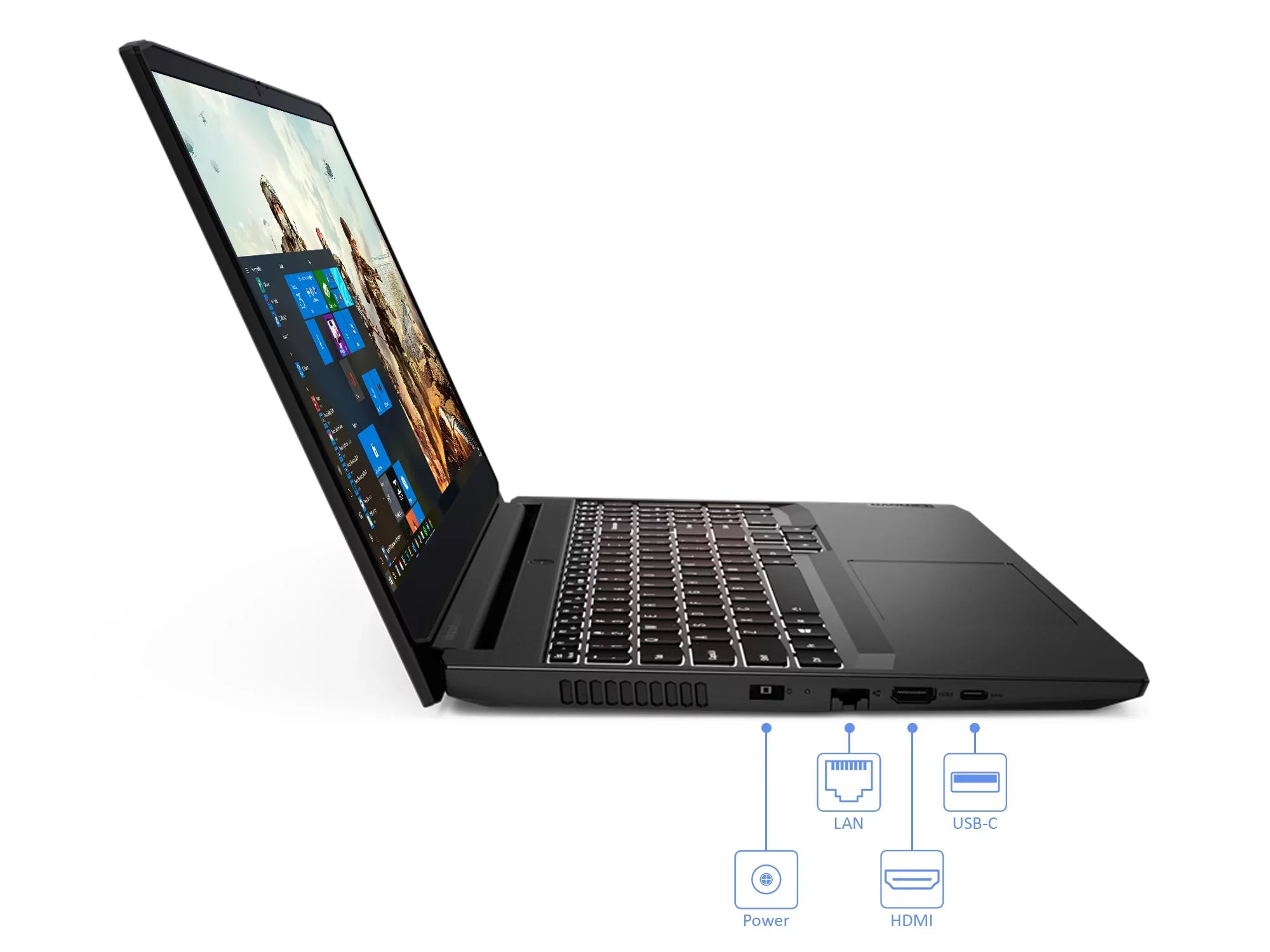 IdeaPad 3 Gaming Laptop, 15.6" 120Hz FHD Display, AMD Ryzen 5 5600H Upto 4.2GHz, 8GB RAM, 512GB NVMe SSD, GeForce RTX 3050, HDMI, Wi-Fi, Bluetooth, Windows 10 Home (82K20013US)