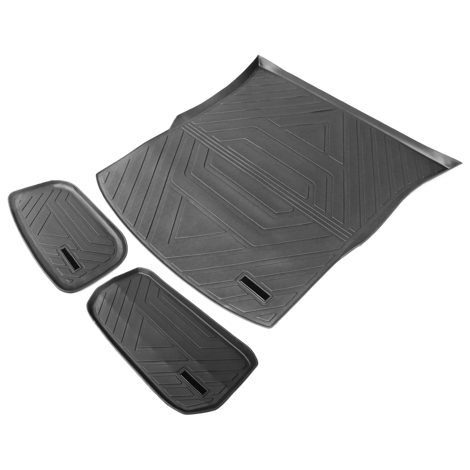 Ikon Motorsports Trunk Mats Cargo Liner Compatible with 2020-2023 Tesla Model Y Jet TPE All Weather Waterproof Anti-Slip Frunk Trunk Under Cargo Storage Liner Mat Interior Accessories 3PCS