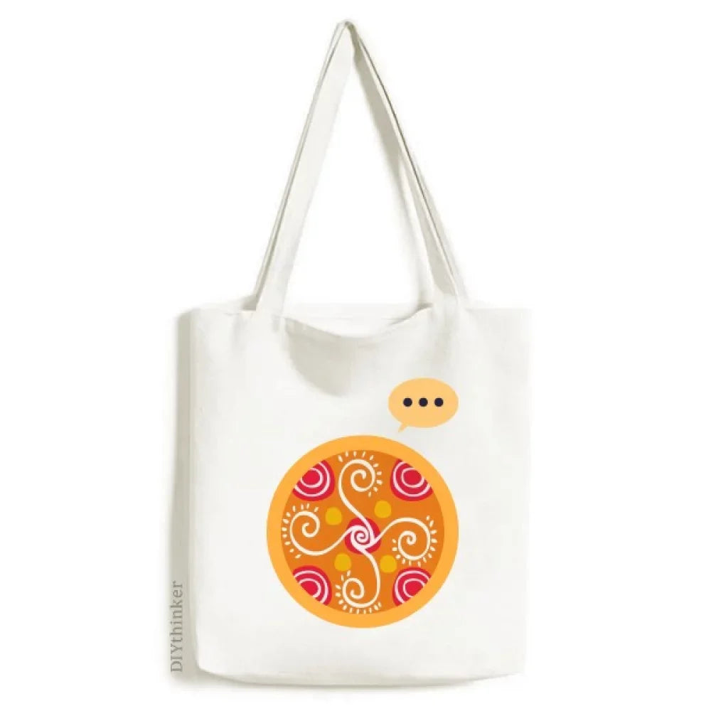Orange s Mexico Totems Ancient Civilization Expression Sack Canvas Tote Shoulder Bag