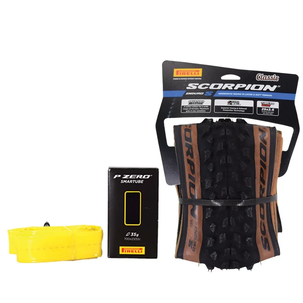 Pirelli Scorpion Enduro S Classic 29" x 2.6 Mountain Bicycle Tire Unmatched Grip and Reliability for Extreme Enduro Riding, Tubeless Ready Clincher TLR, Enduro HardWall MTB Casing + SmarTUBE 23/32-622