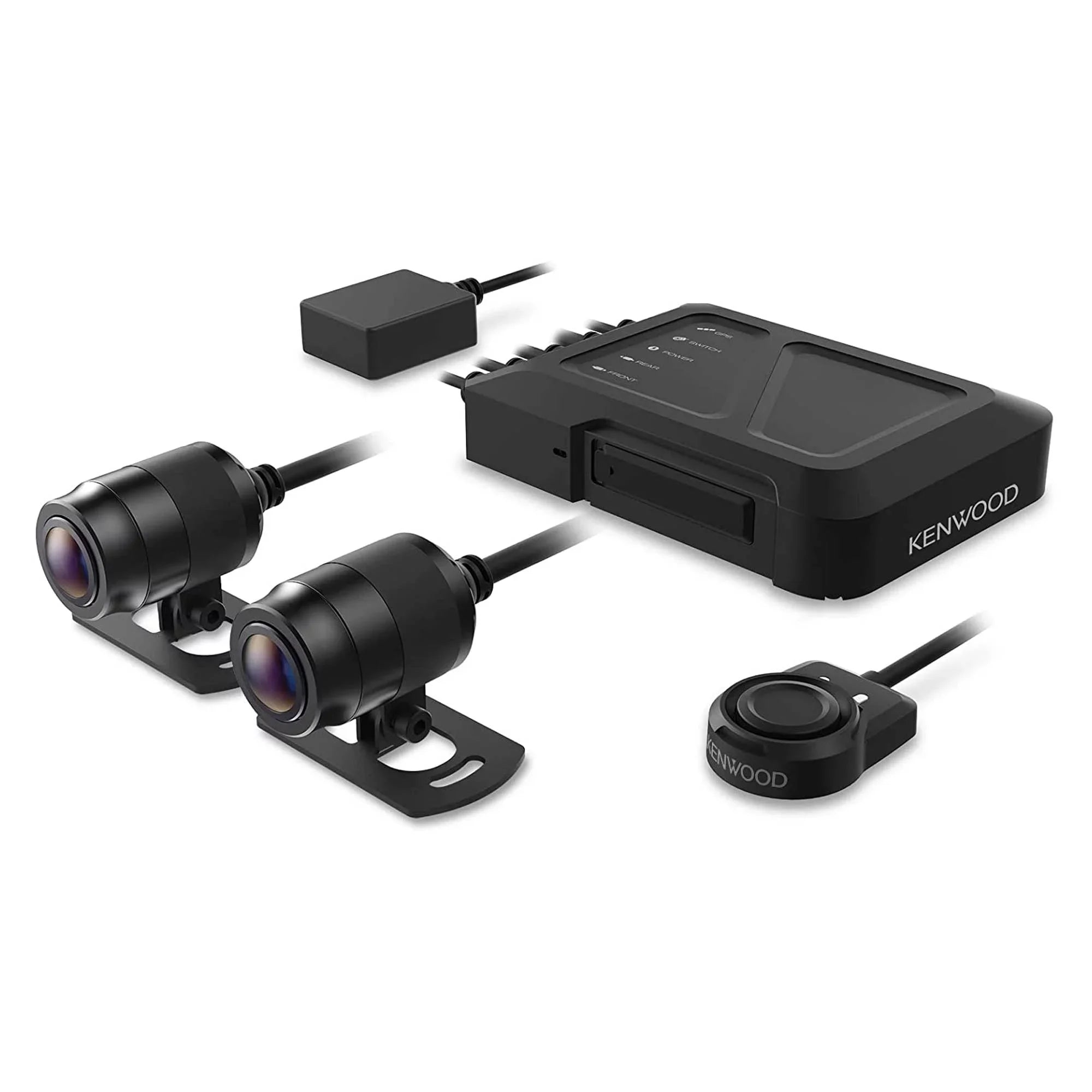 Kenwood STZ-RF200WD Motorsports HD Dash Cam with GPS and Rear-View Camera with a Kenwood STZ-RFCC100 optional 3.3ft (1m) camera extension cable