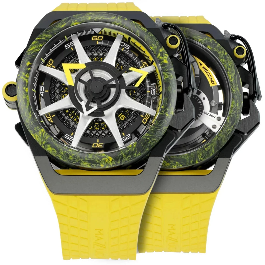 Mazzucato Rim Monza Reversible Chronograph Twin Dial Automatic Men Watch for Adult - Dark