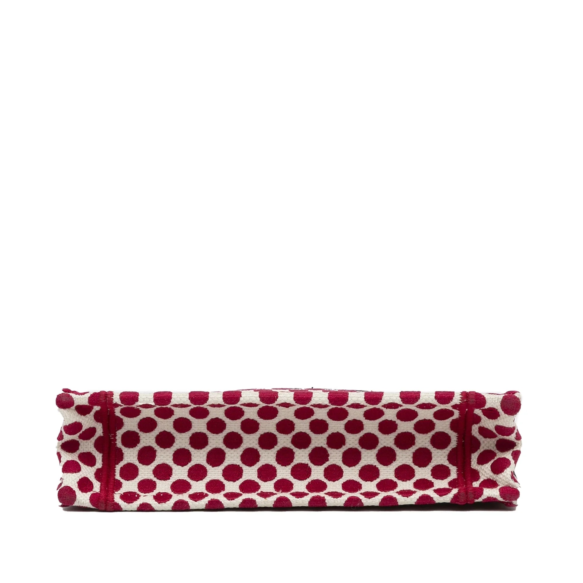 Pre-Owned Authenticated Dior Mini Dioramour Book Tote Canvas Fabric Red Tote Bag Unisex (Good)