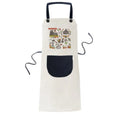 Autumn Colosseum Roma Italy Graffiti Apron Adjustable Bib Cotton Linen BBQ Kitchen Pocket Pinafore