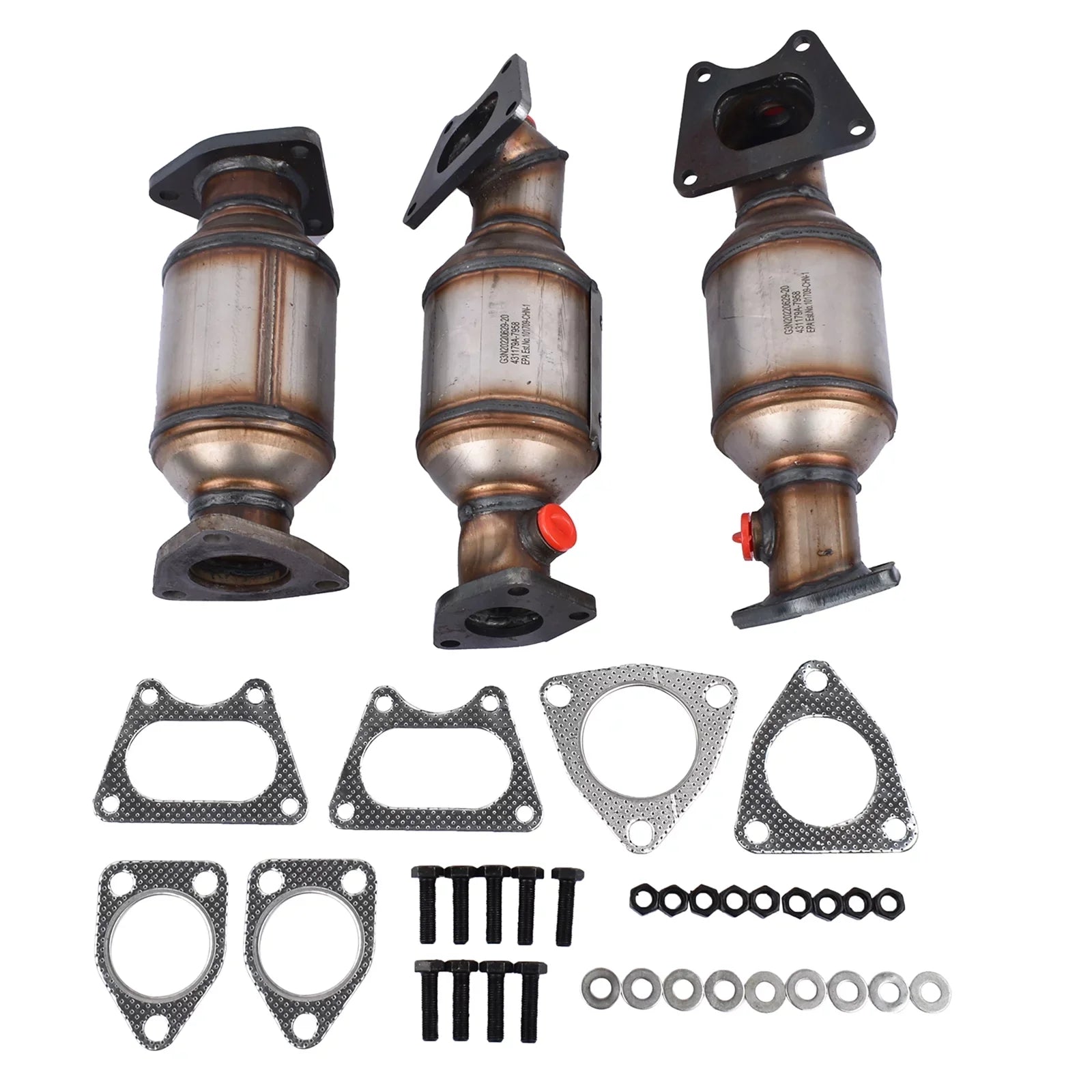 GELUOXI Catalytic Converters Set Replacement for 2005-2008 Honda Pilot 3.5L 45106-45107-45108