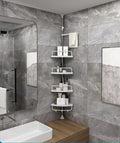 Vobor 4 Layer White Bathroom Shower Shelf Corner Organizer Shower Caddy with 4 Shelves, White